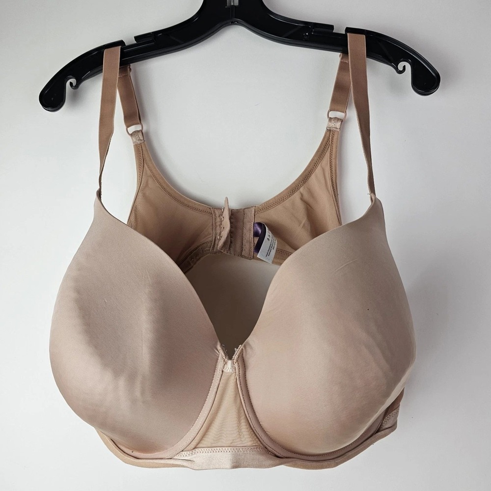 Adore Me Women Tan Nude Full Coverage Underwire Bra 46DD Mesh Wings Hook Closure